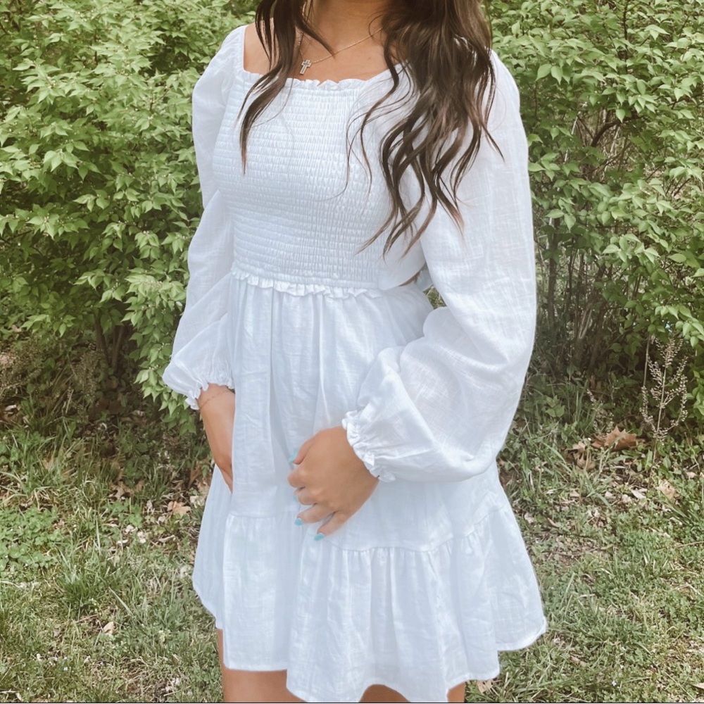 Altar'd State White Long Sleeve Dress